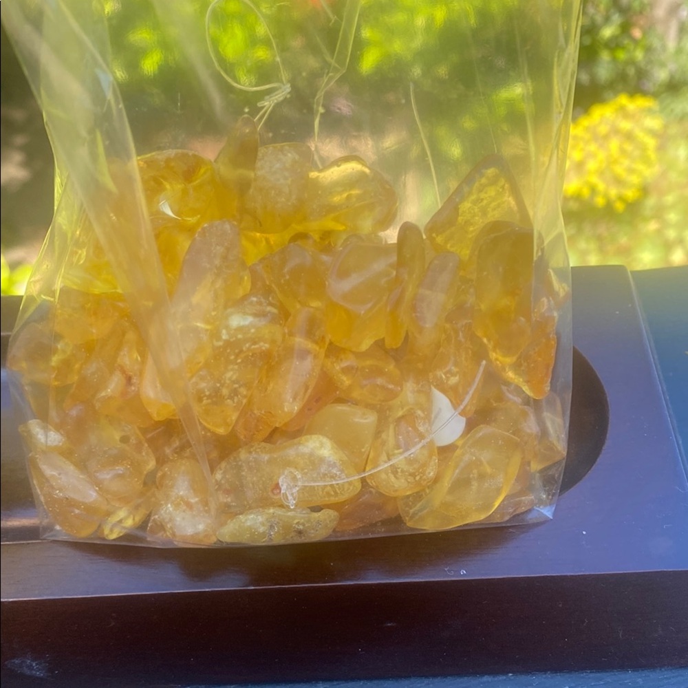 Baltic AMBER yellow light large chip beads